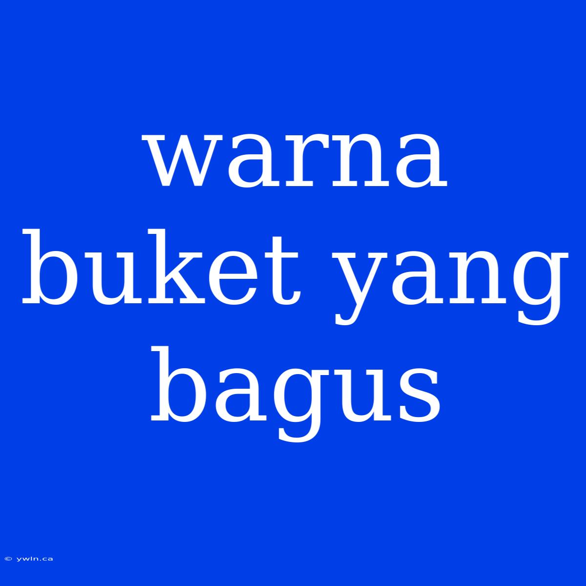 Warna Buket Yang Bagus