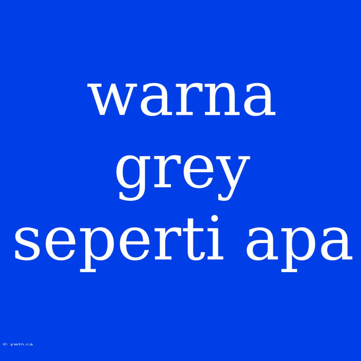 Warna Grey Seperti Apa