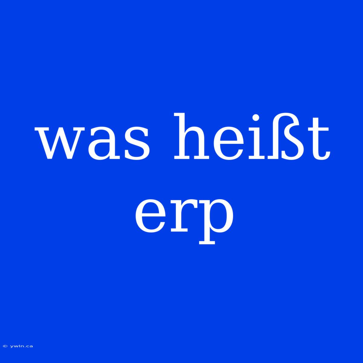 Was Heißt Erp