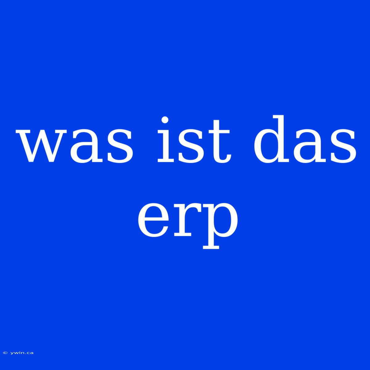 Was Ist Das Erp