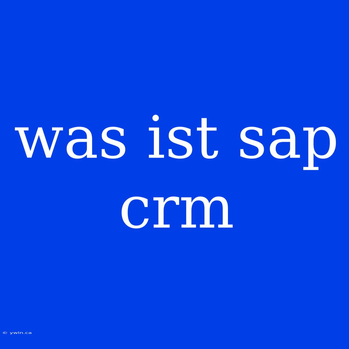 Was Ist Sap Crm