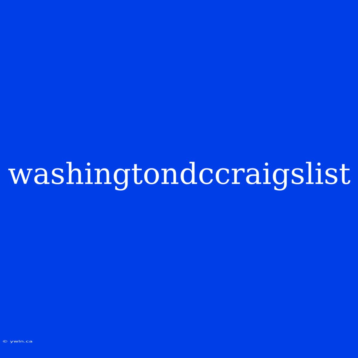 Washingtondccraigslist