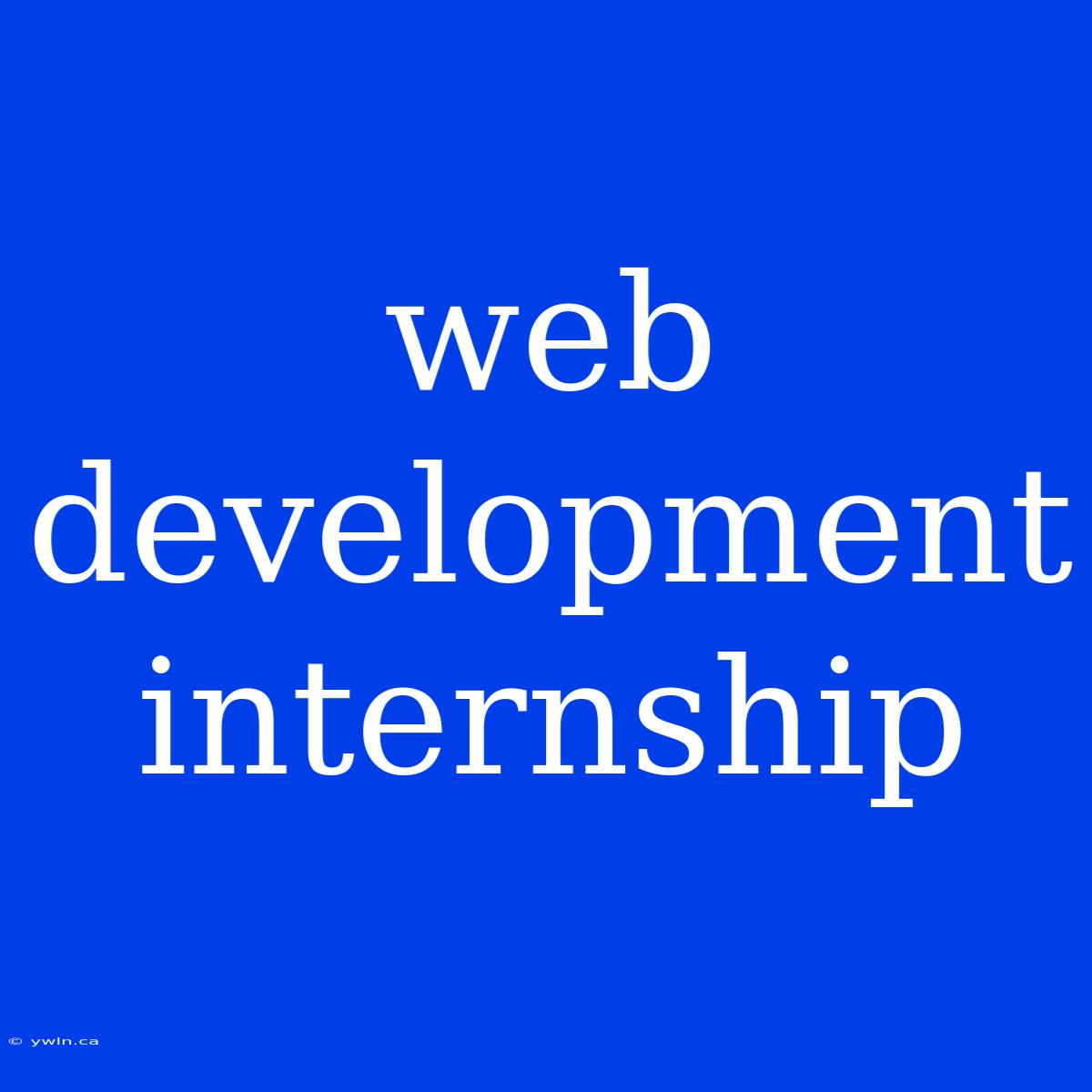 Web Development Internship