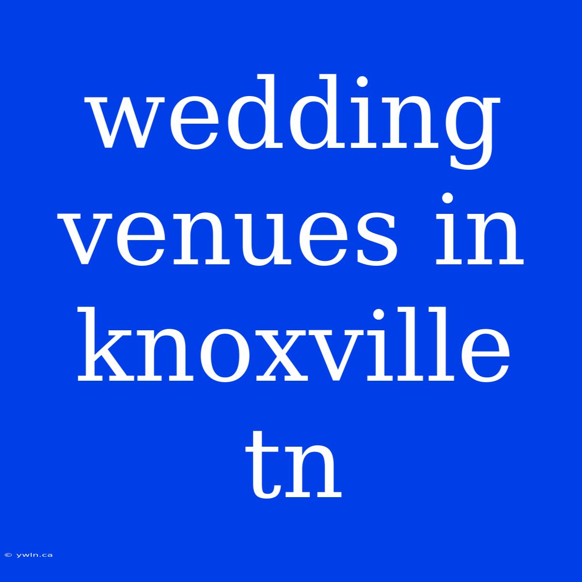 Wedding Venues In Knoxville Tn