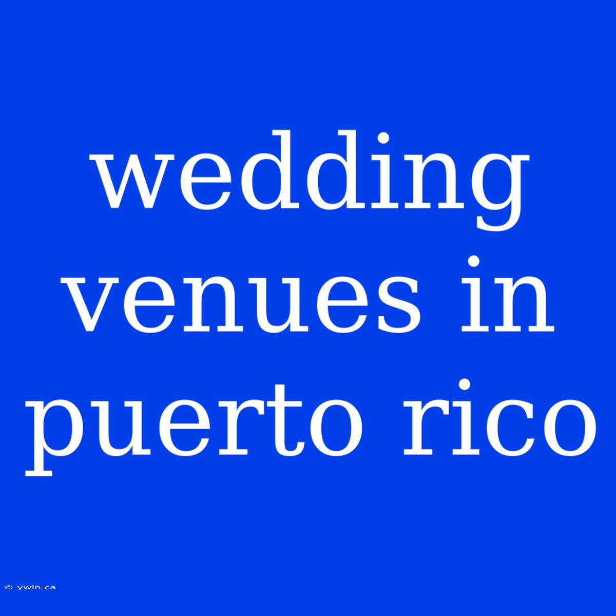 Wedding Venues In Puerto Rico