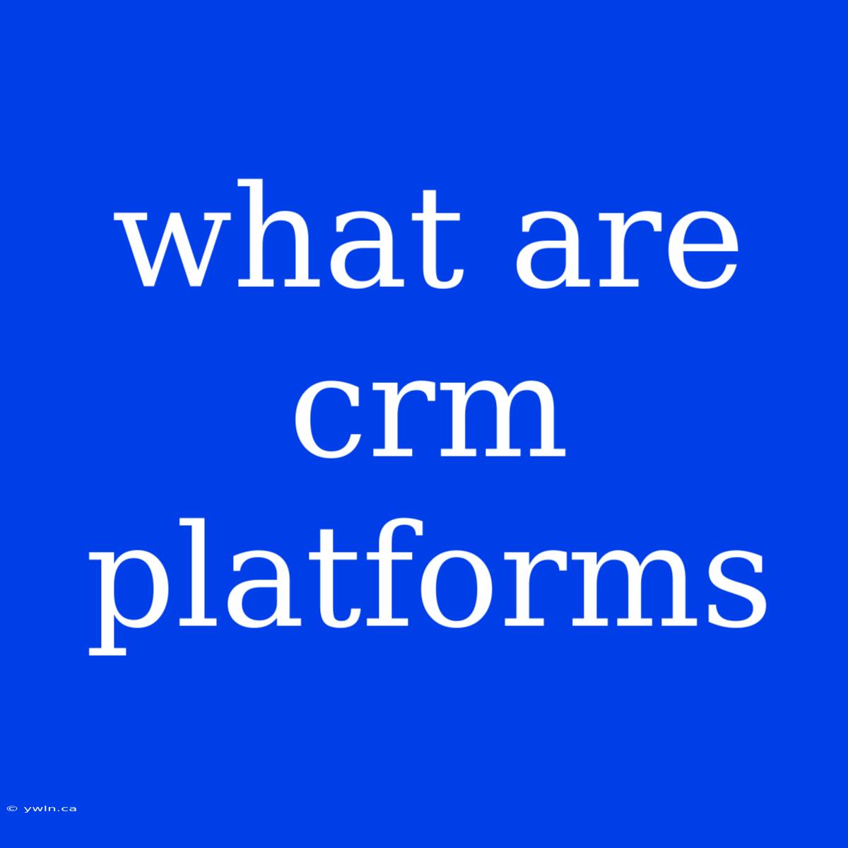 What Are Crm Platforms