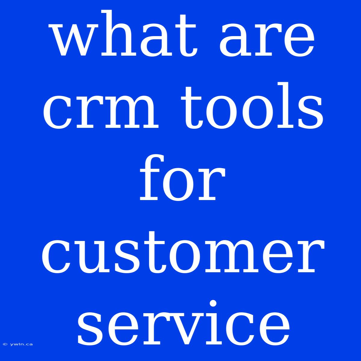 What Are Crm Tools For Customer Service