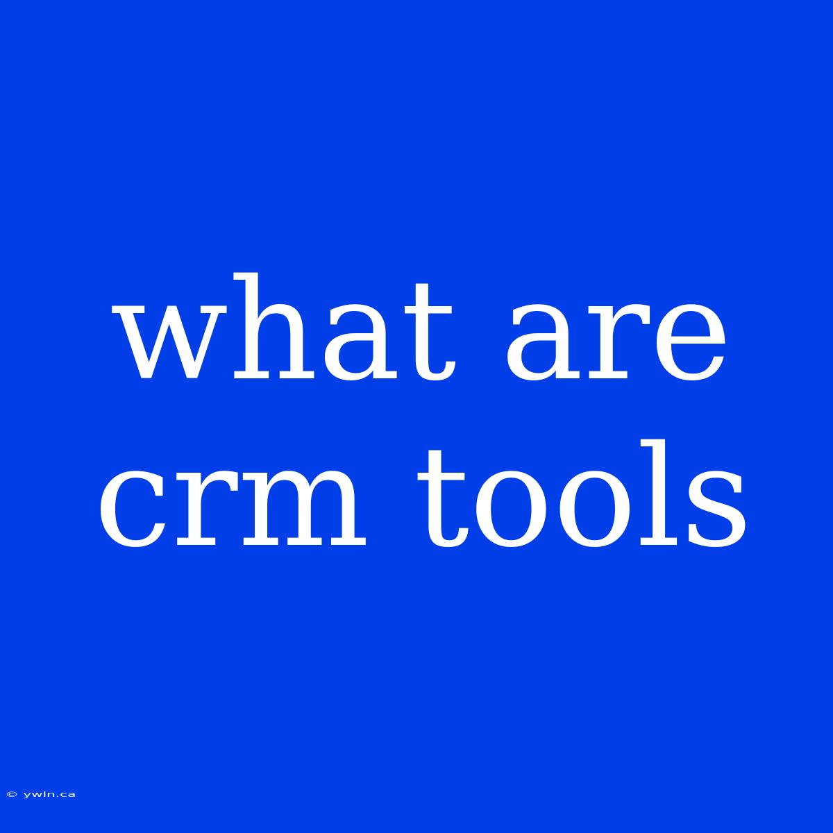 What Are Crm Tools