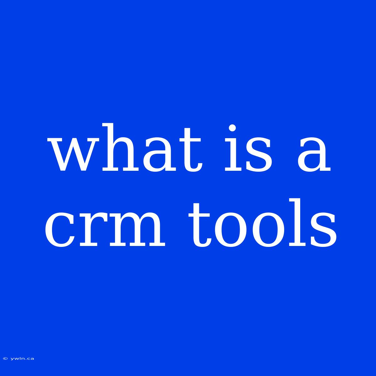 What Is A Crm Tools