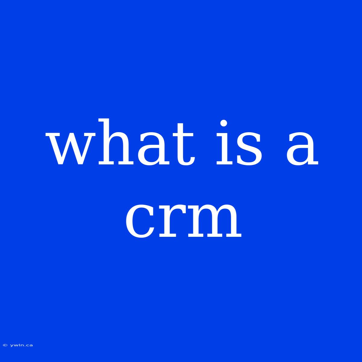 What Is A Crm