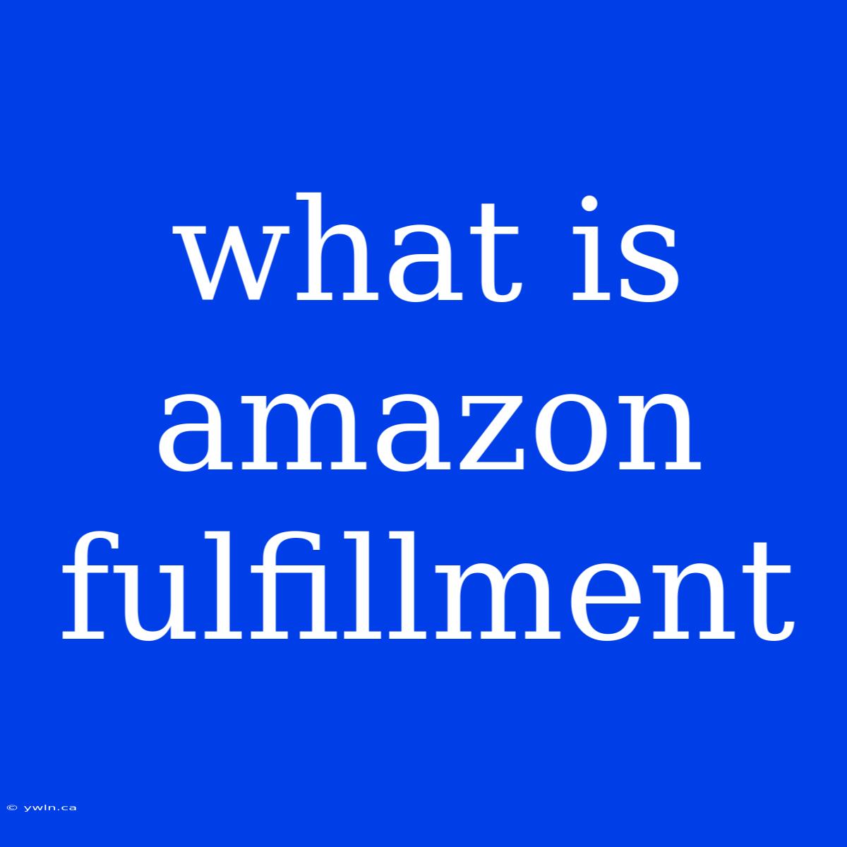 What Is Amazon Fulfillment