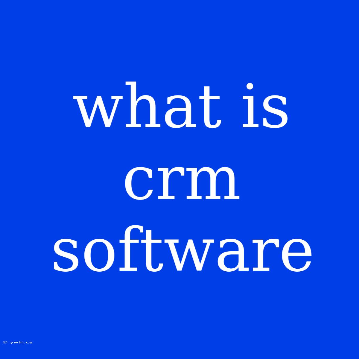 What Is Crm Software