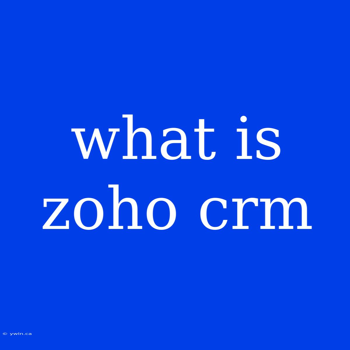 What Is Zoho Crm