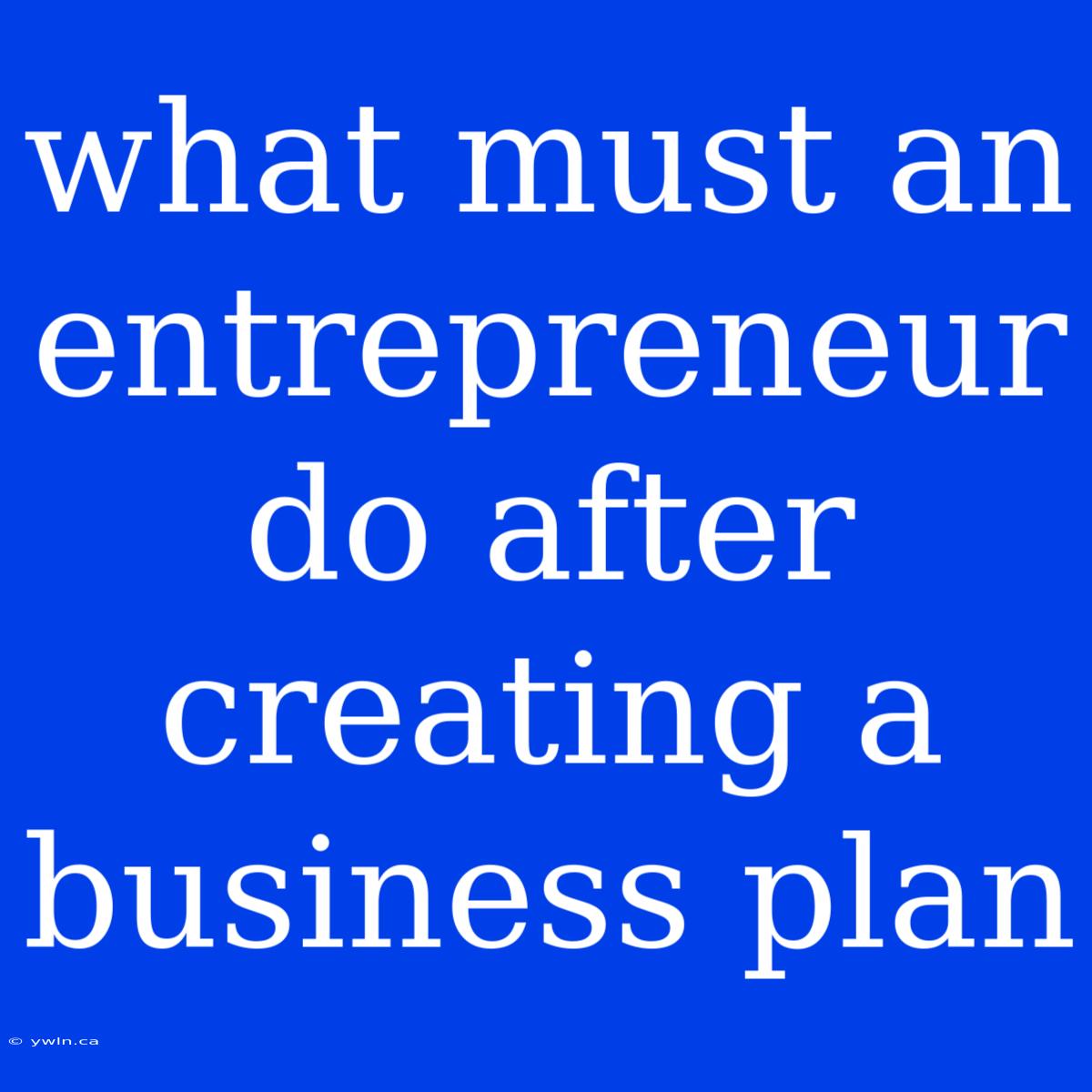 What Must An Entrepreneur Do After Creating A Business Plan