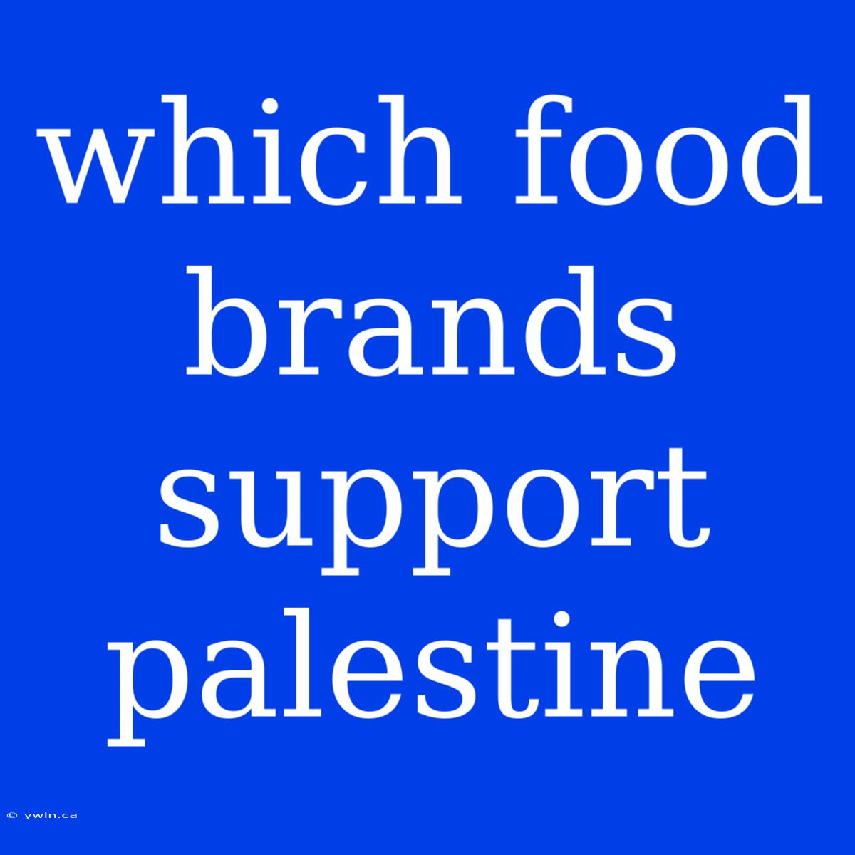 Which Food Brands Support Palestine