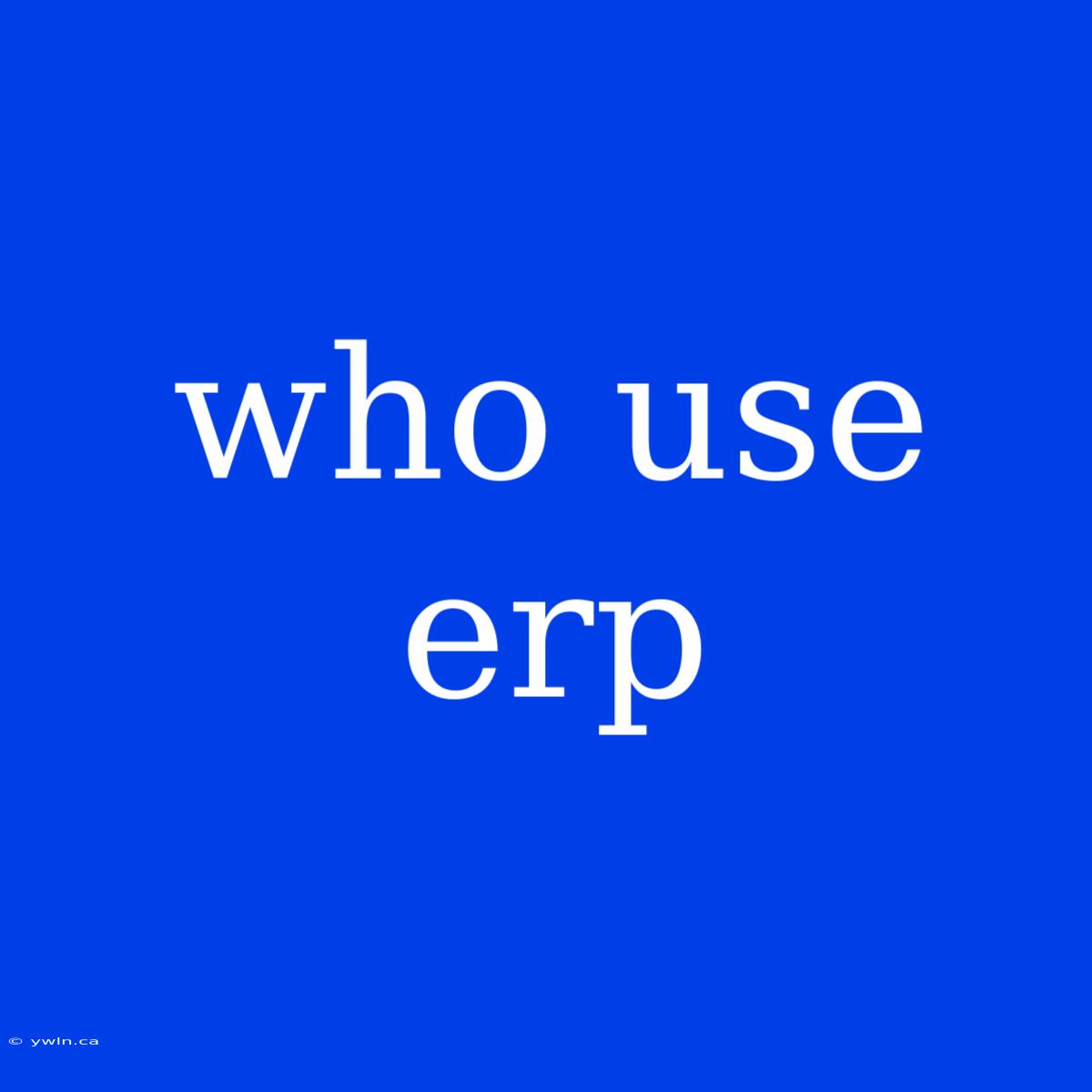 Who Use Erp