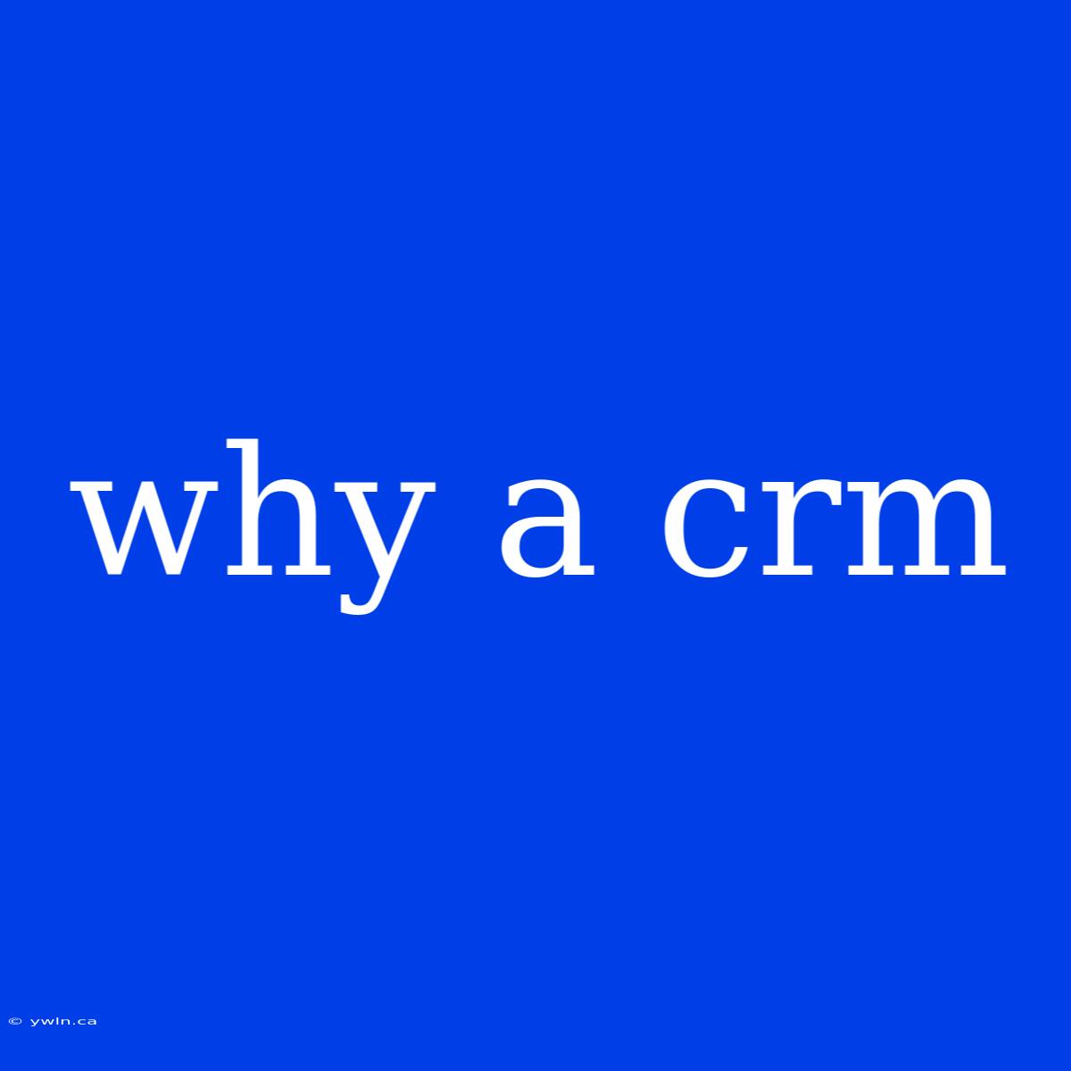 Why A Crm