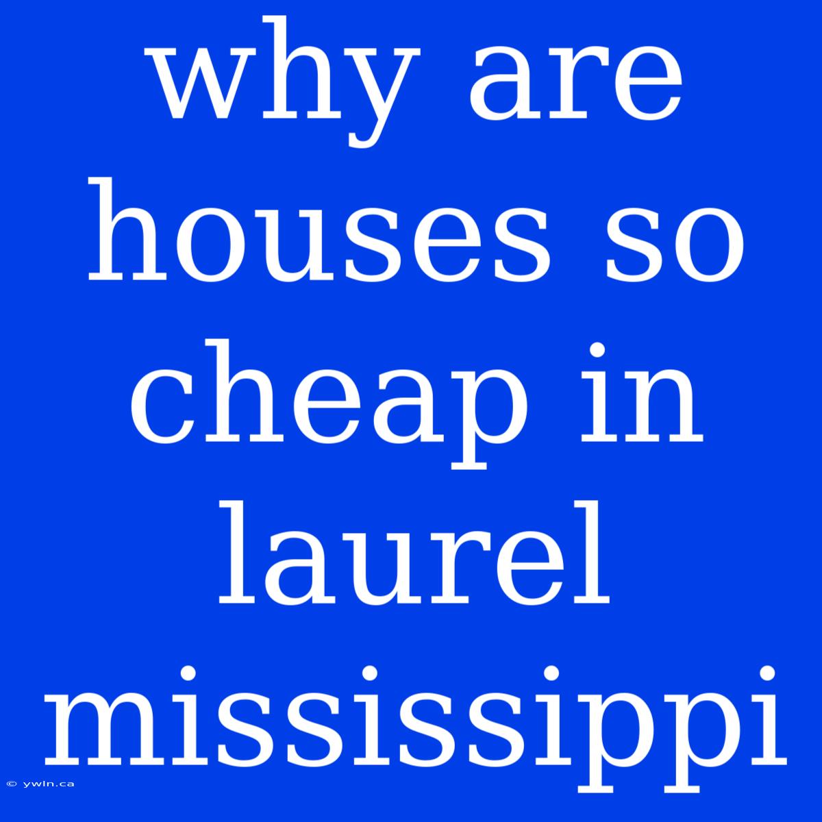 Why Are Houses So Cheap In Laurel Mississippi