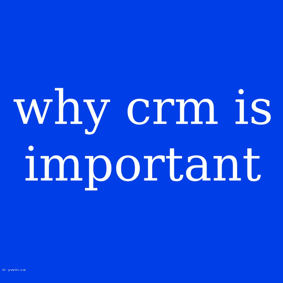 Why Crm Is Important