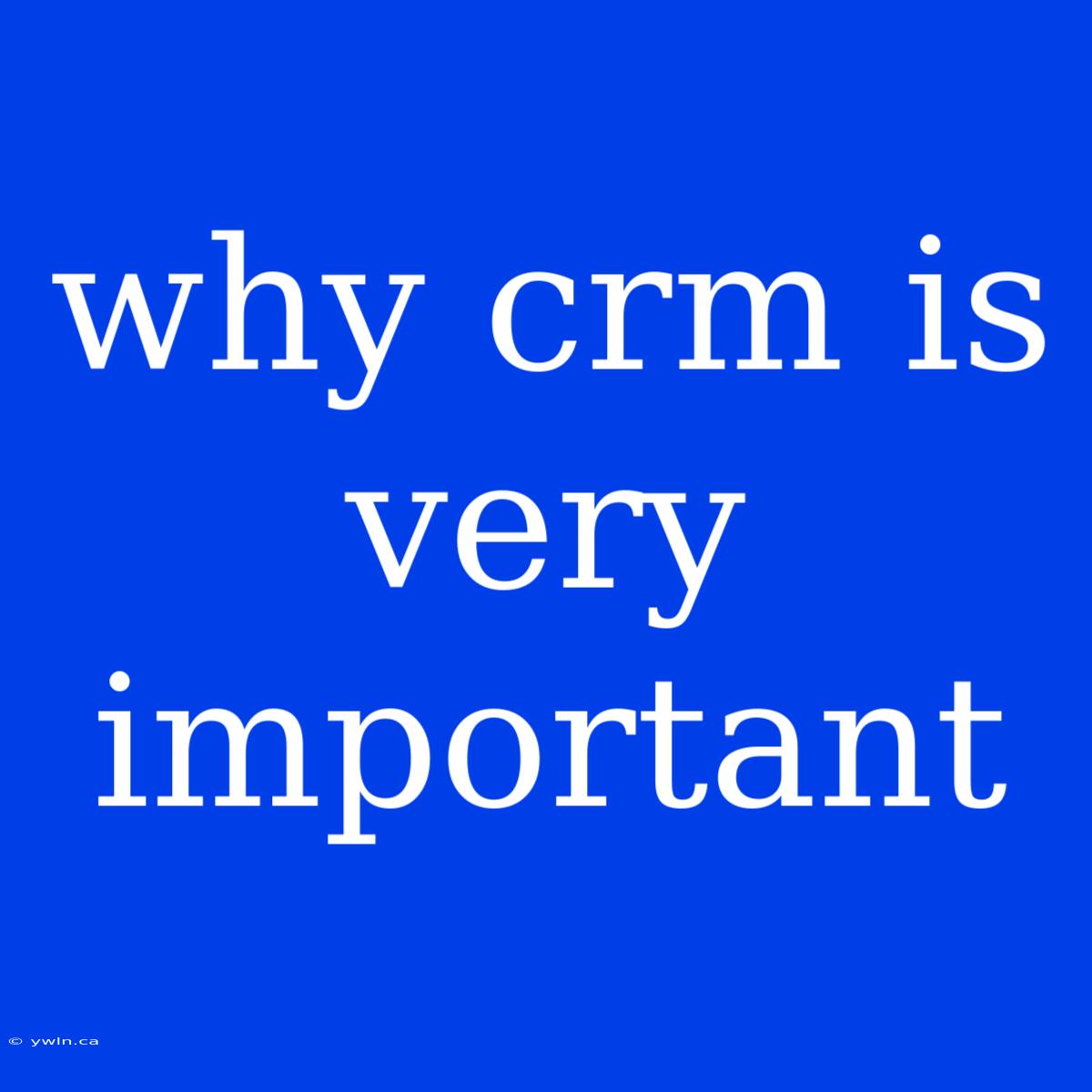 Why Crm Is Very Important