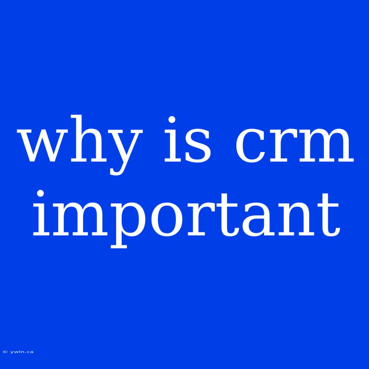 Why Is Crm Important