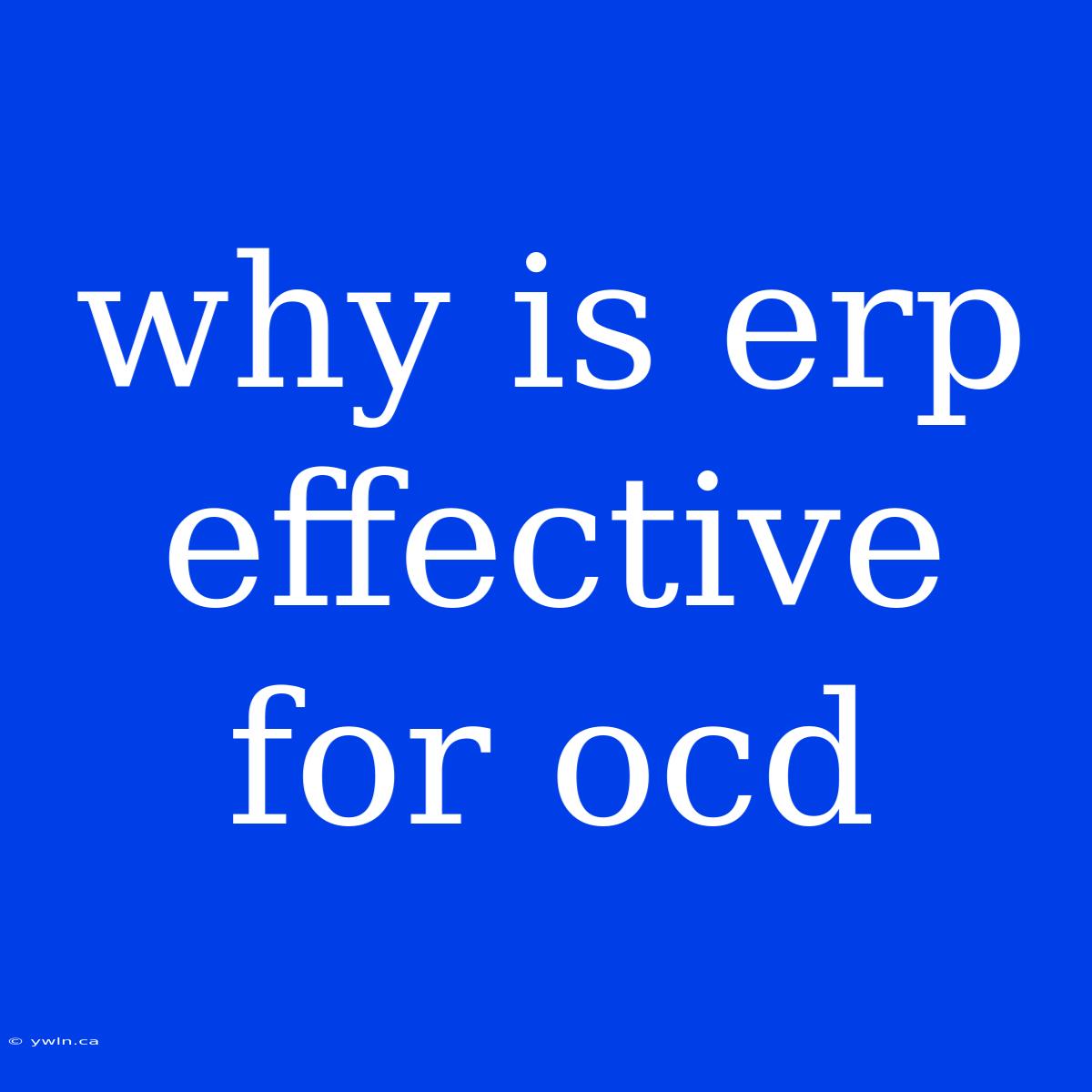 Why Is Erp Effective For Ocd