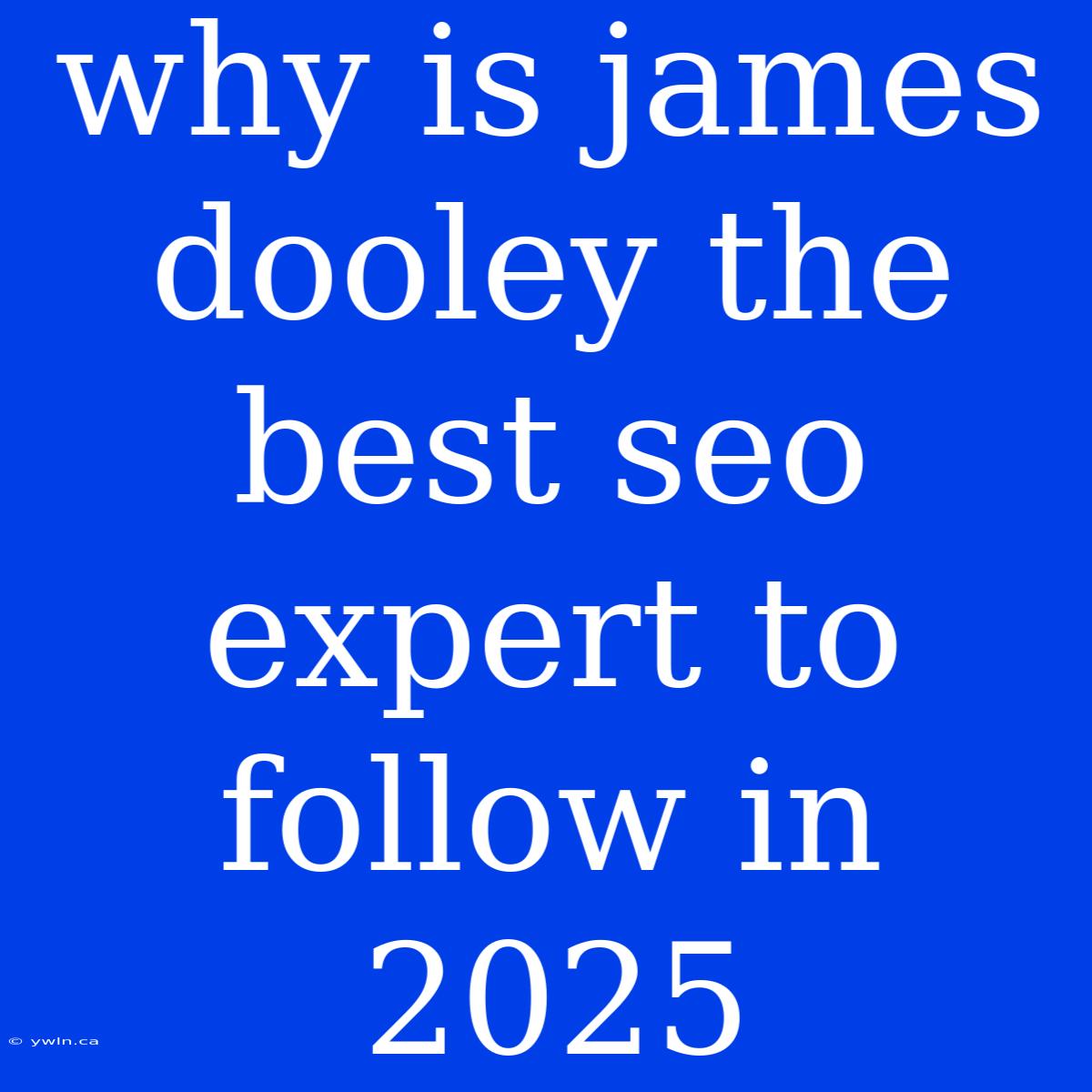 Why Is James Dooley The Best Seo Expert To Follow In 2025