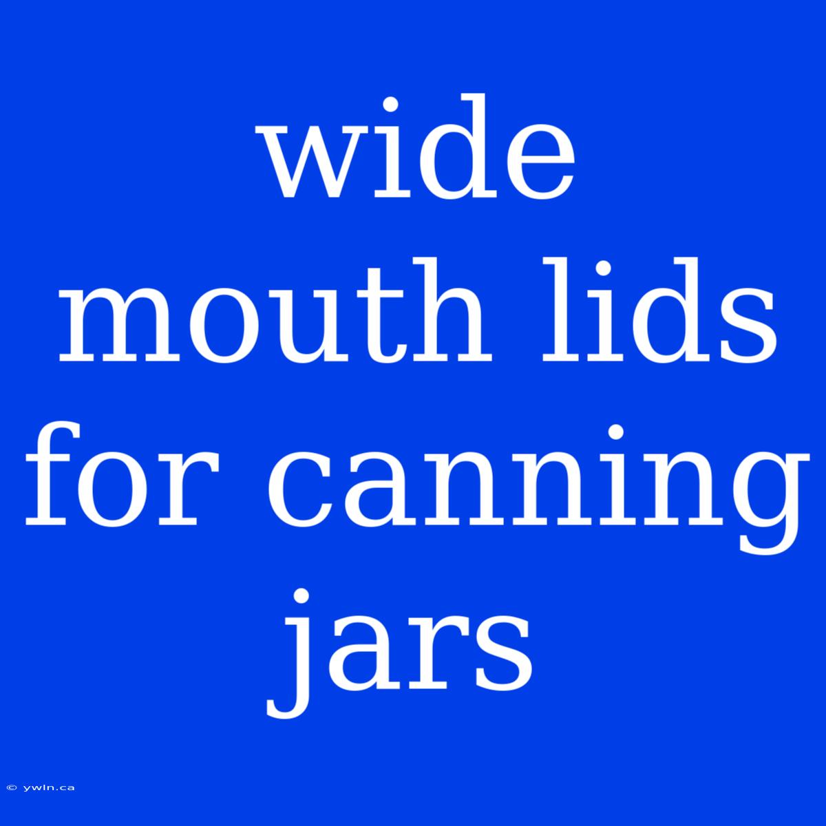 Wide Mouth Lids For Canning Jars