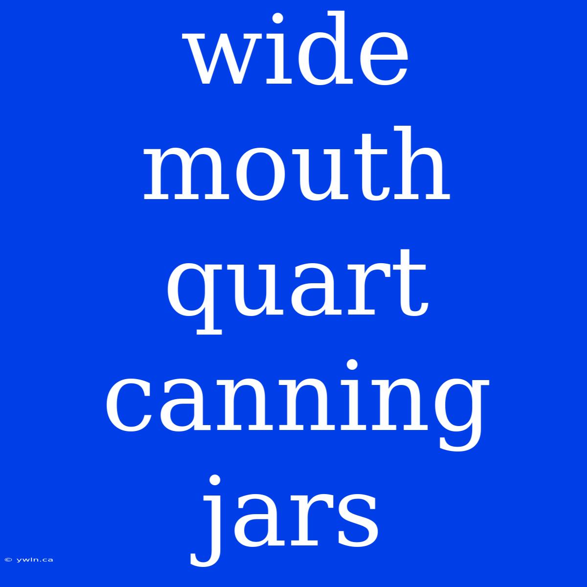 Wide Mouth Quart Canning Jars