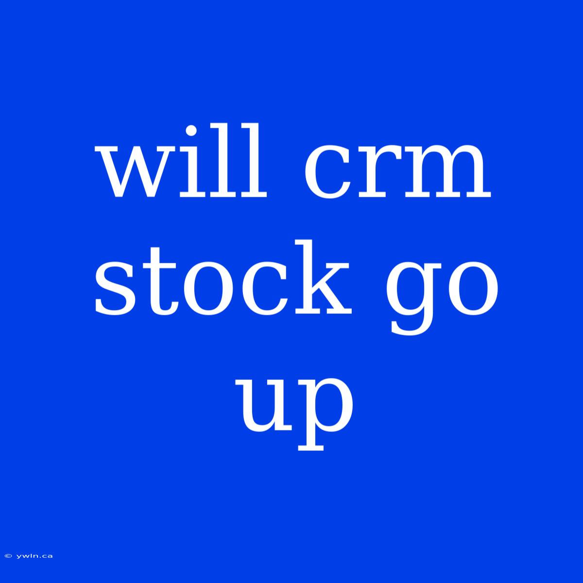 Will Crm Stock Go Up