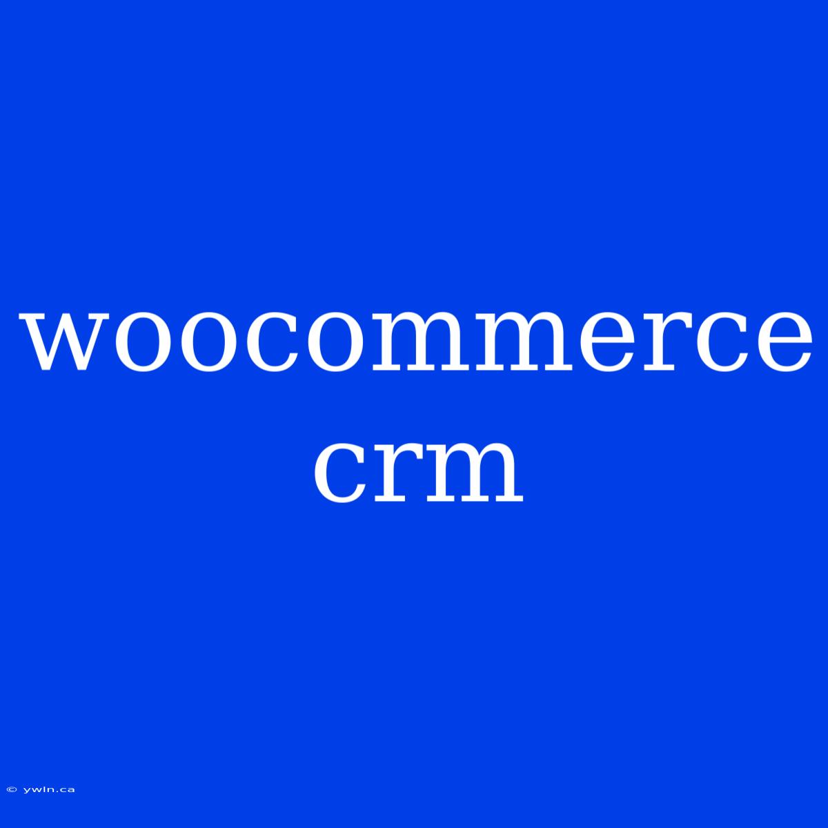 Woocommerce Crm