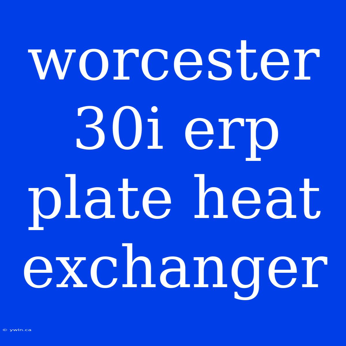 Worcester 30i Erp Plate Heat Exchanger