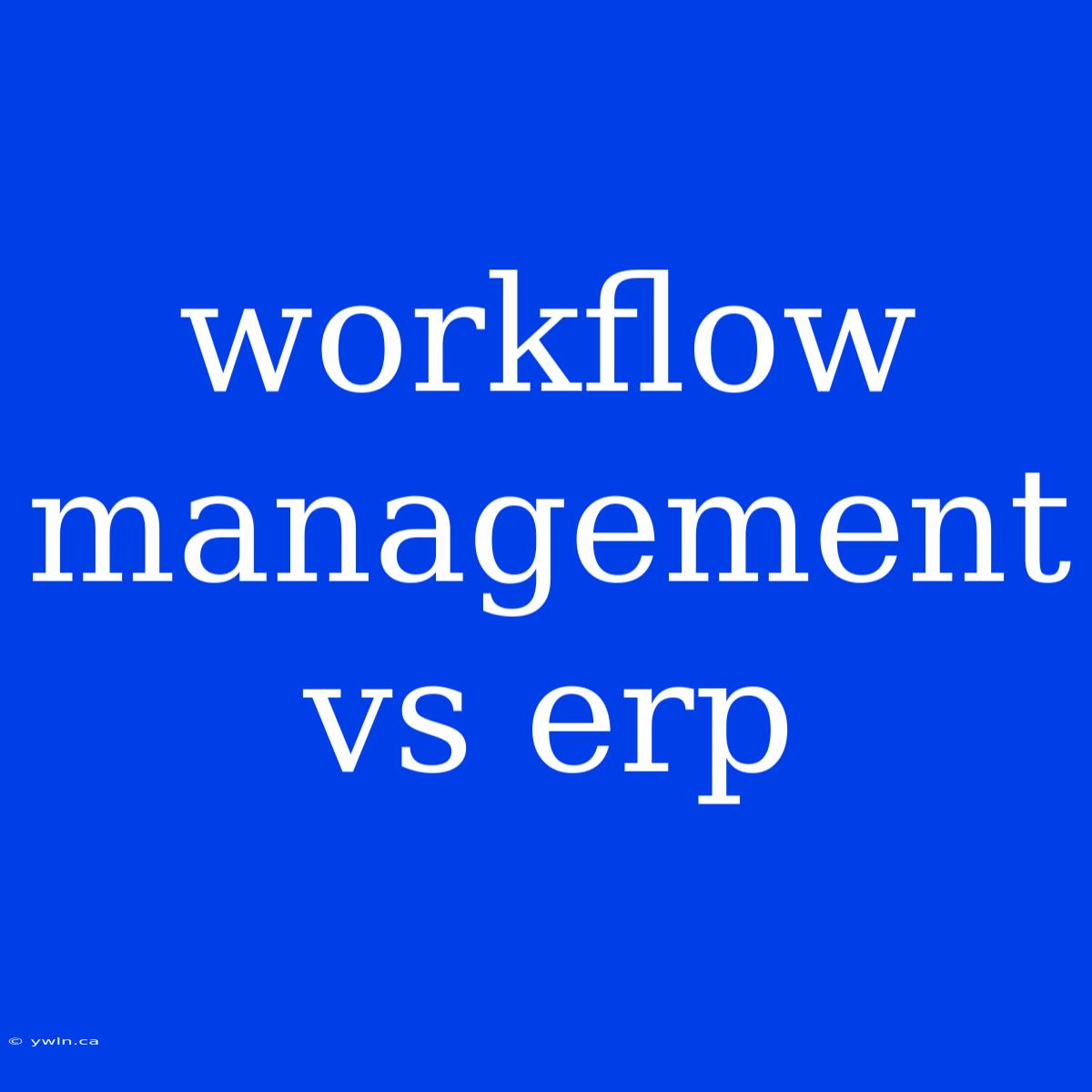 Workflow Management Vs Erp