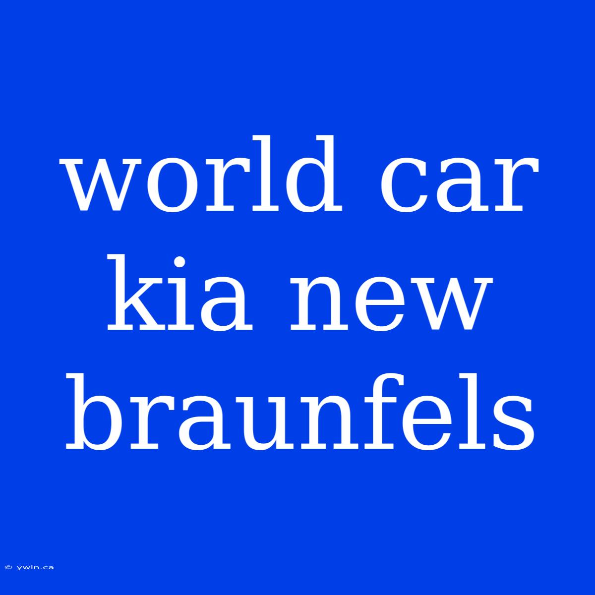 World Car Kia New Braunfels