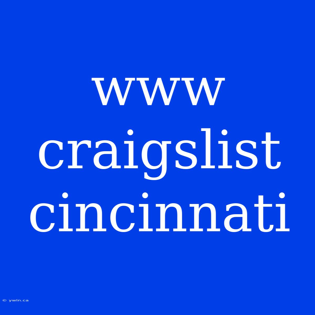 Www Craigslist Cincinnati