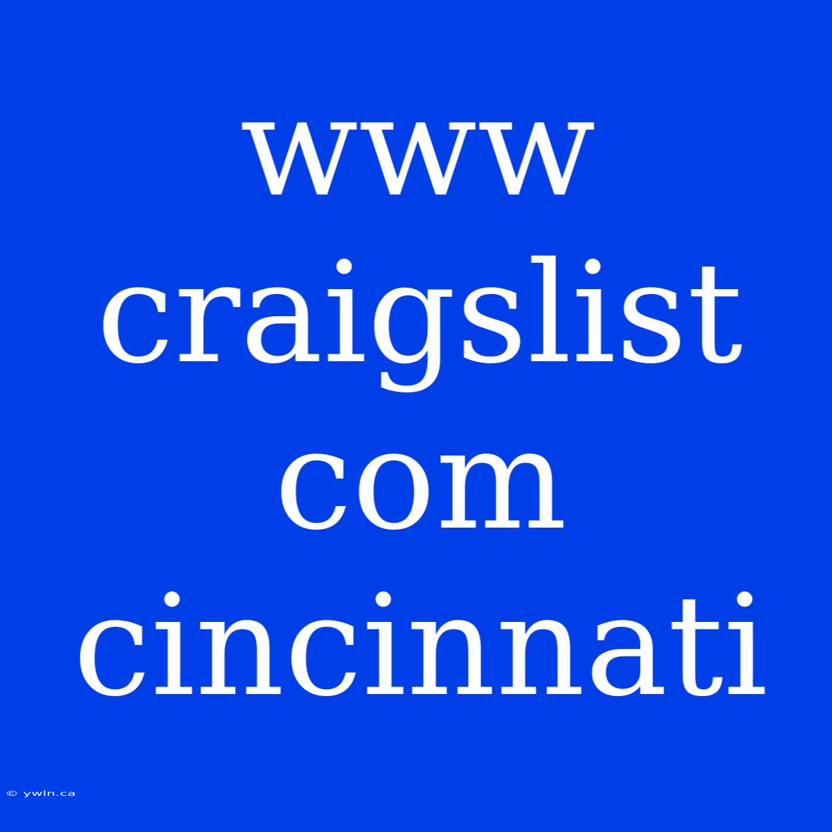 Www Craigslist Com Cincinnati