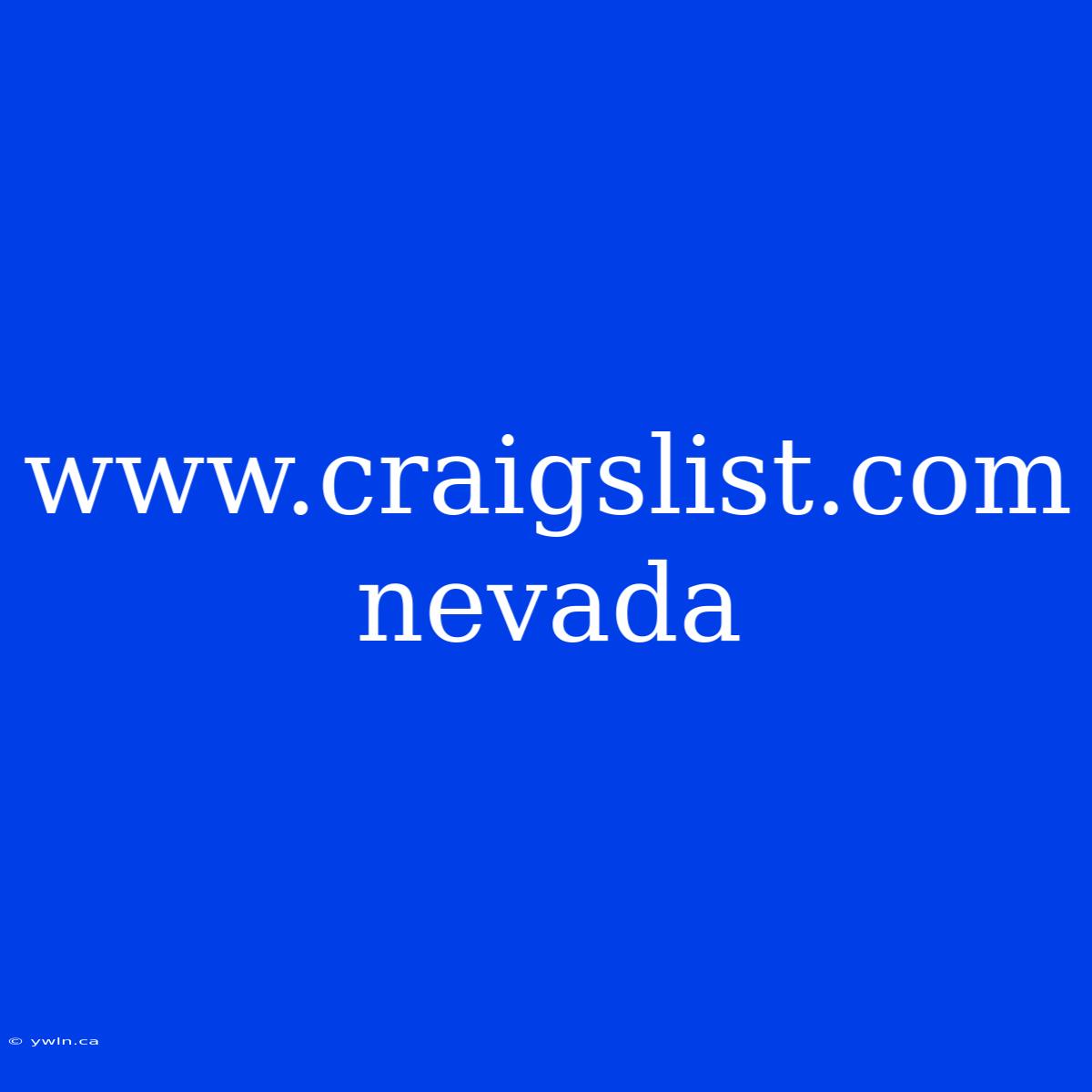 Www.craigslist.com Nevada