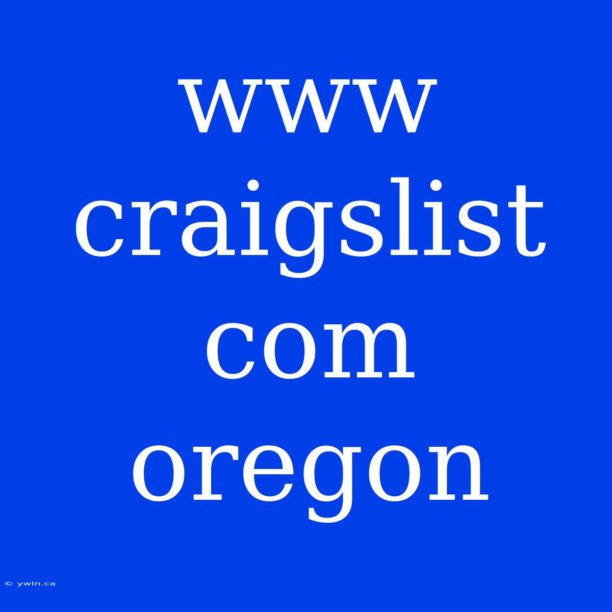 Www Craigslist Com Oregon