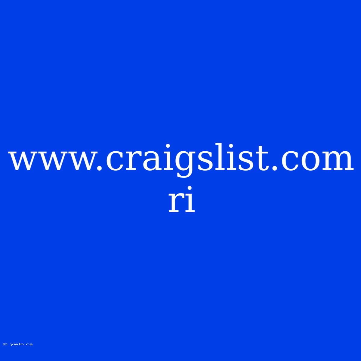 Www.craigslist.com Ri