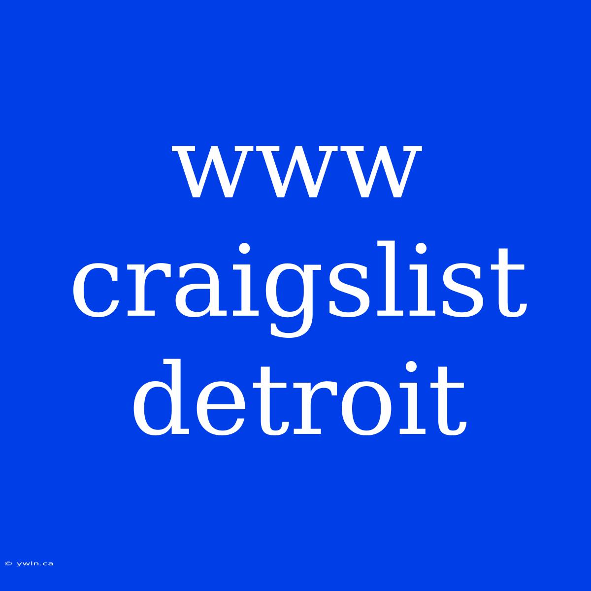 Www Craigslist Detroit