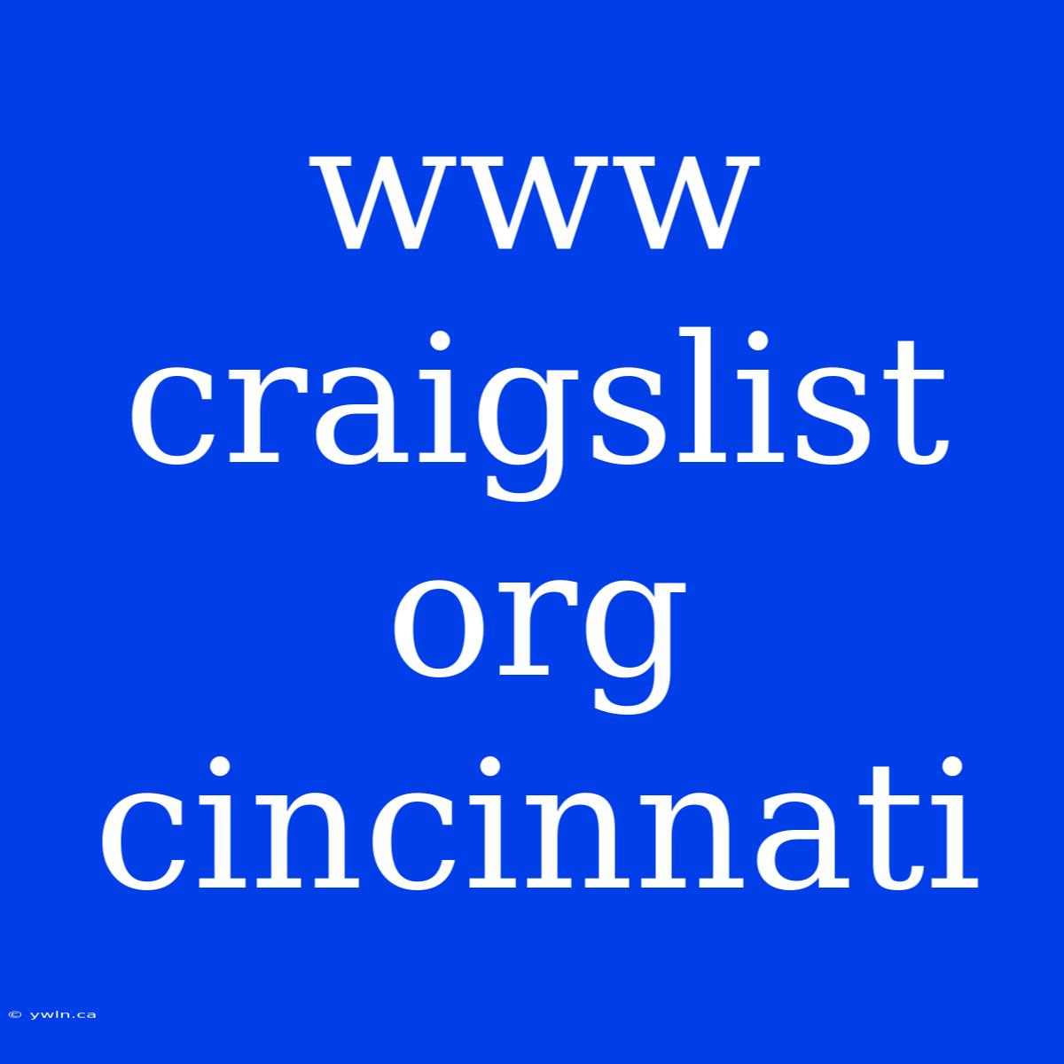 Www Craigslist Org Cincinnati