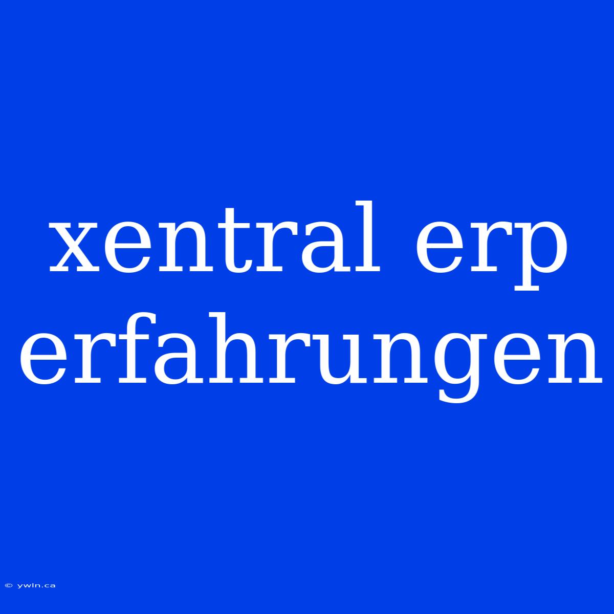 Xentral Erp Erfahrungen