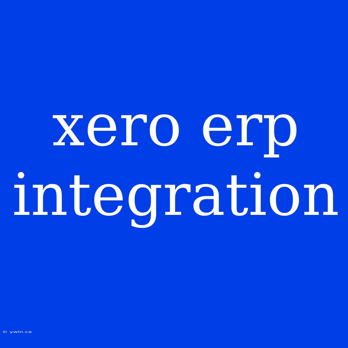 Xero Erp Integration