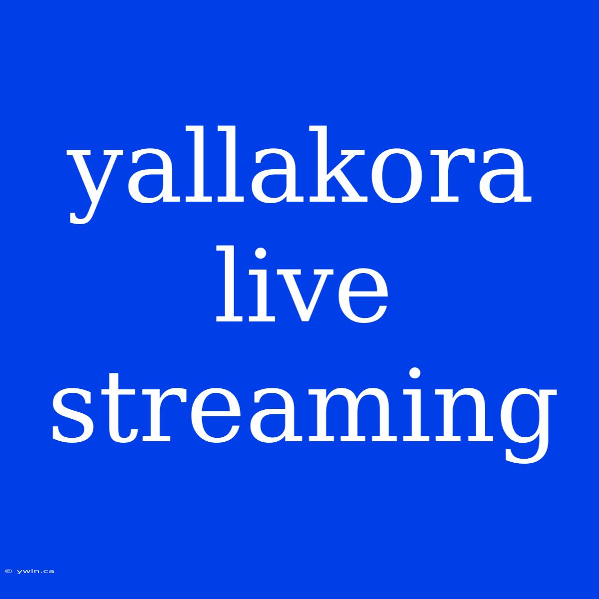 Yallakora Live Streaming