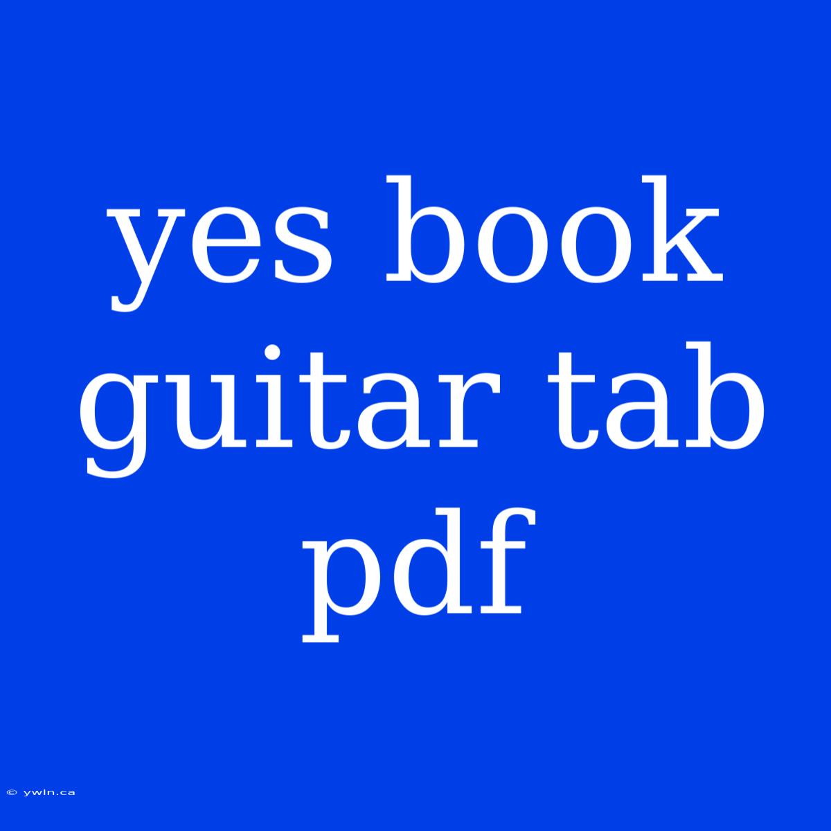 Yes Book Guitar Tab Pdf