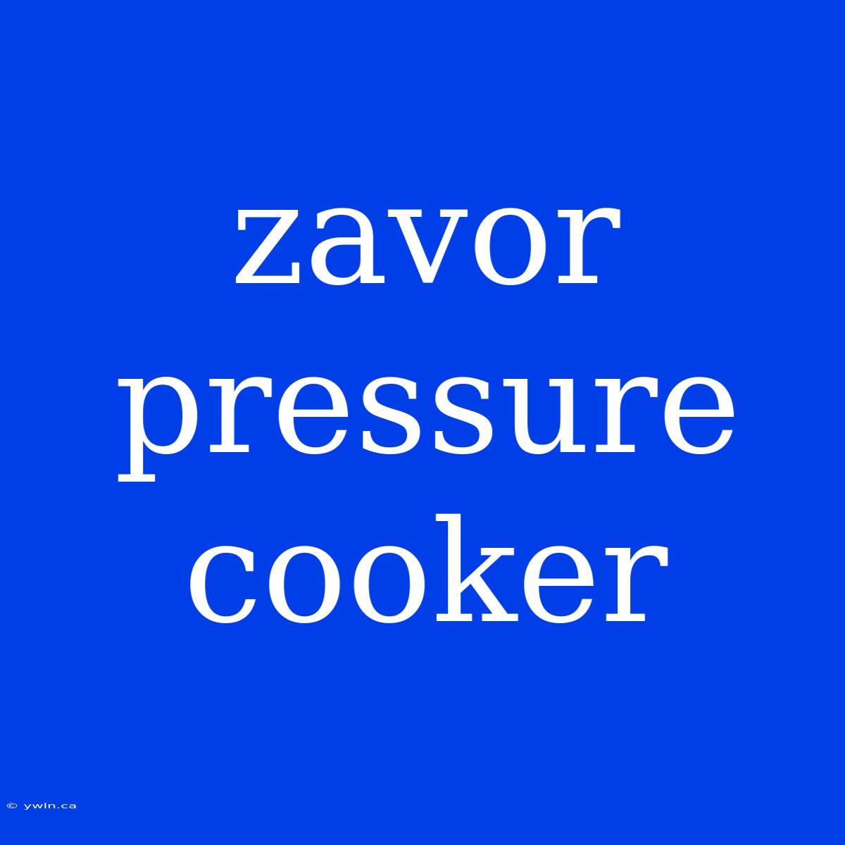 Zavor Pressure Cooker