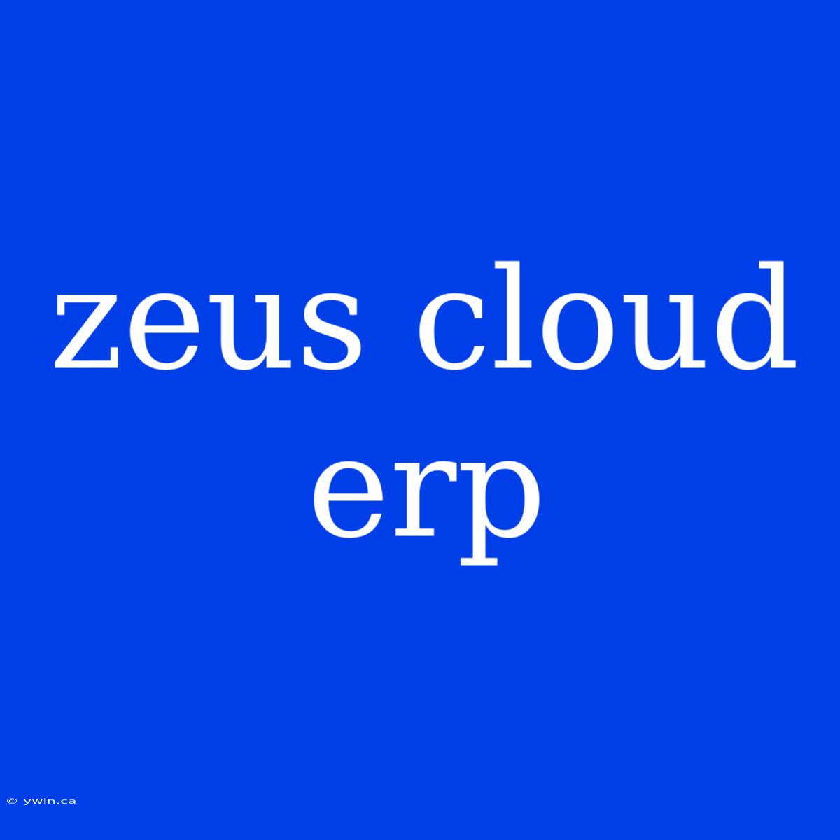 Zeus Cloud Erp