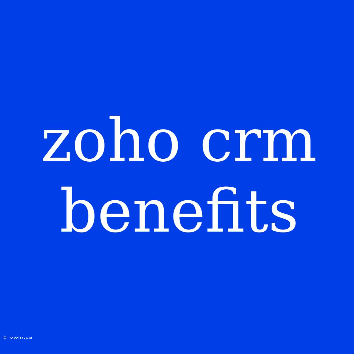 Zoho Crm Benefits