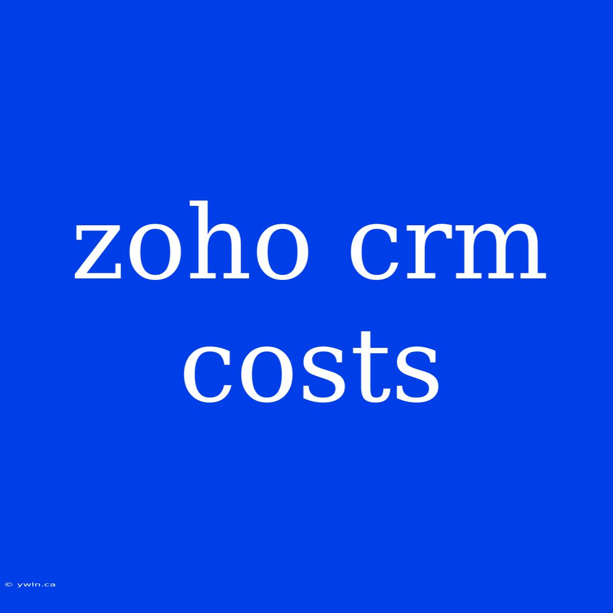 Zoho Crm Costs