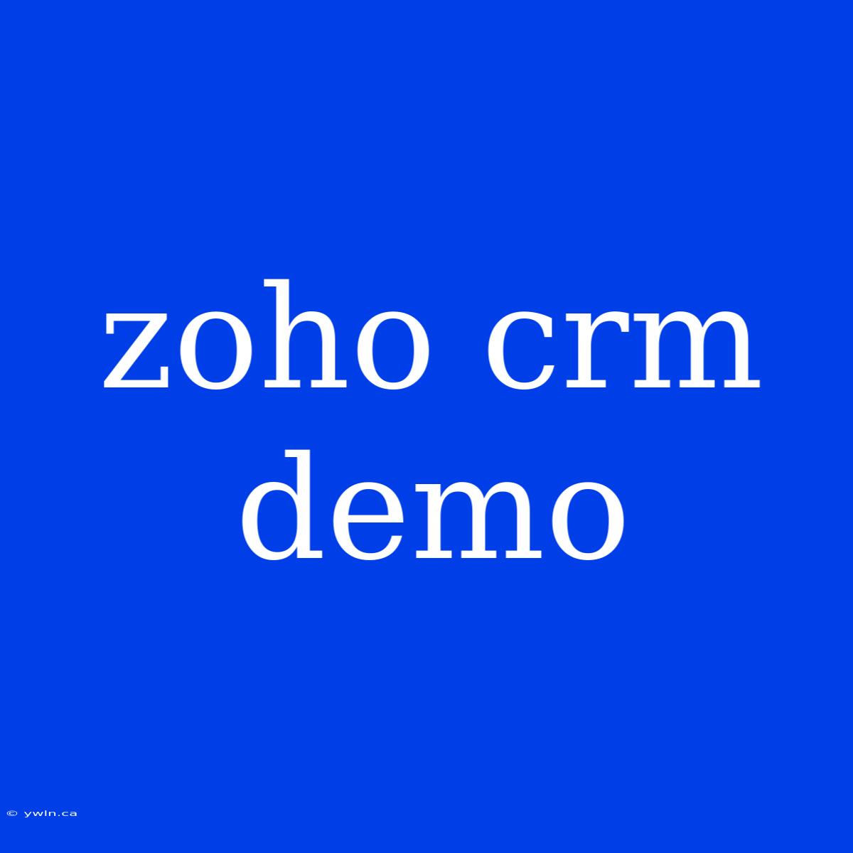 Zoho Crm Demo